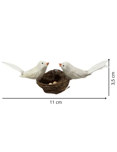 Nest with Two Birds and Four Eggs for 20–30 cm Nativity Figures