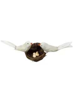 Nest with Two Birds and Four Eggs for 20–30 cm Nativity Figures
