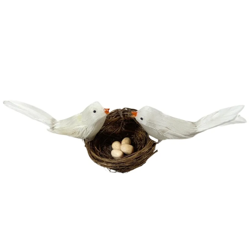 Nest with Two Birds and Four Eggs for 20–30 cm Nativity Figures
