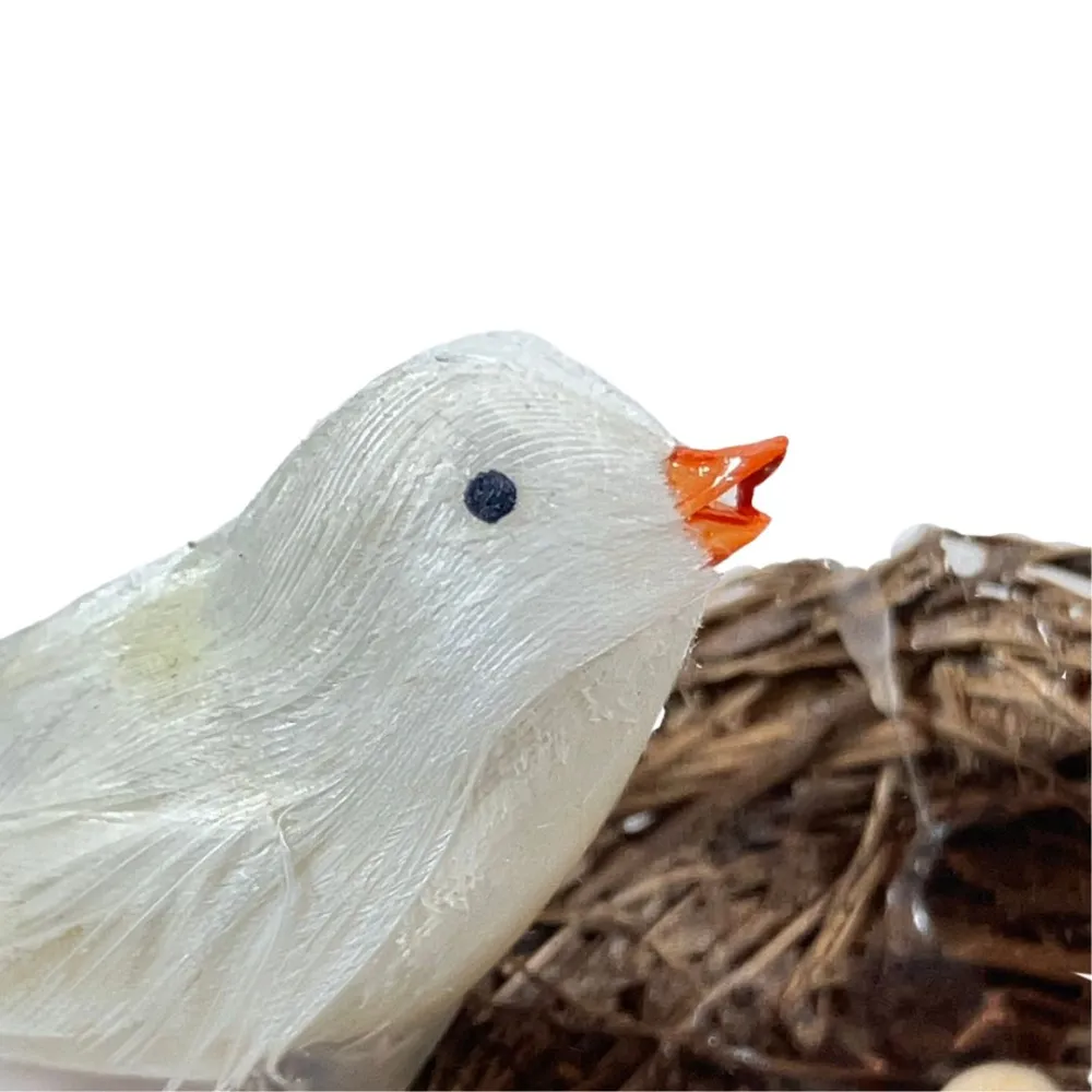 Nest with Two Birds and Four Eggs for 20–30 cm Nativity Figures
