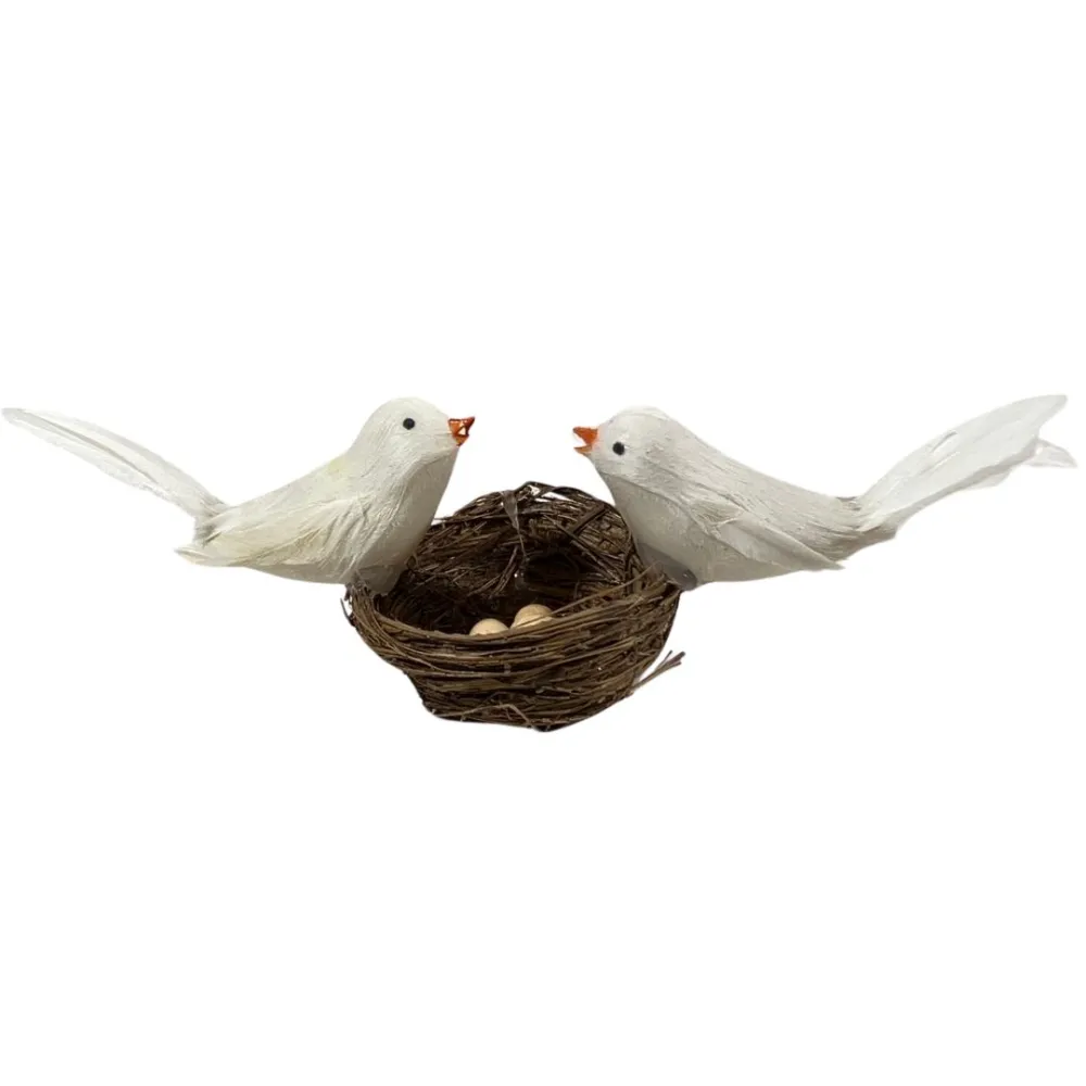 Nest with Two Birds and Four Eggs for 20–30 cm Nativity Figures