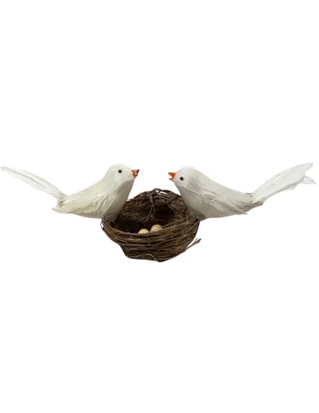 Nest with Two Birds and Four Eggs for 20–30 cm Nativity Figures