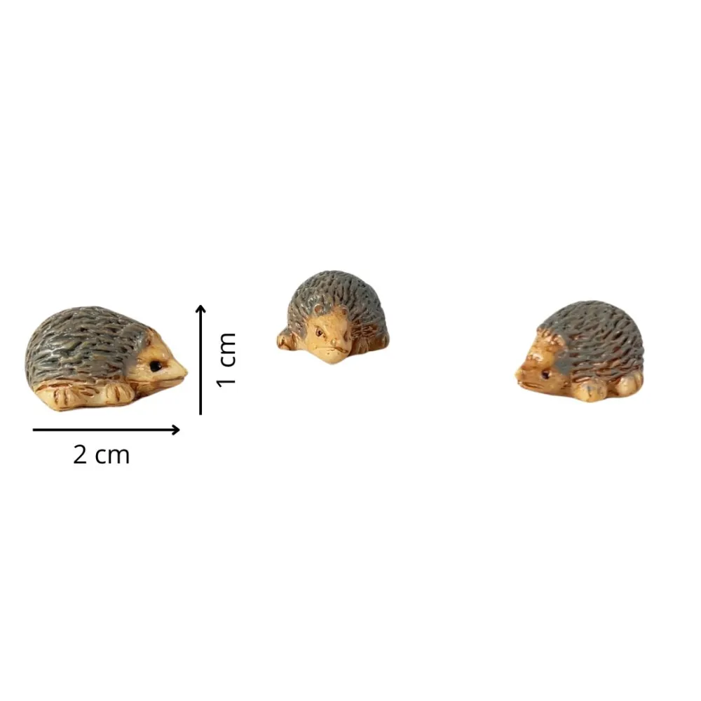 Set of Three Resin Hedgehogs for 20–25 cm Nativity Figures
