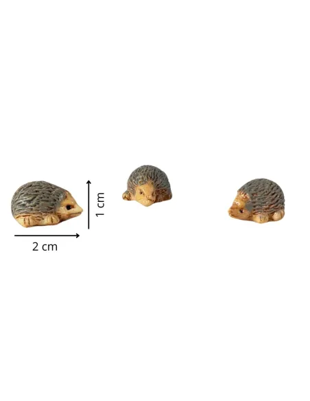 Set of Three Resin Hedgehogs for 20–25 cm Nativity Figures