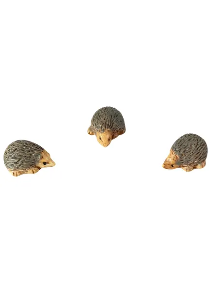 Set of Three Resin Hedgehogs for 20–25 cm Nativity Figures