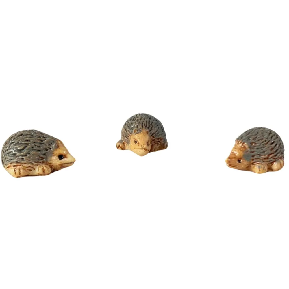 Set of Three Resin Hedgehogs for 20–25 cm Nativity Figures