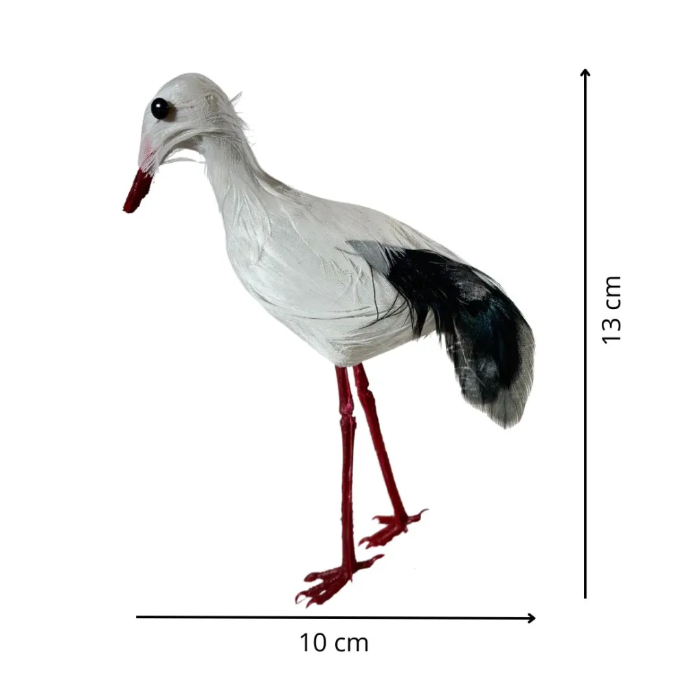 Stork with Real Feathers for 25–30 cm Nativity Figures