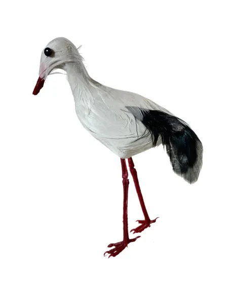 Cicogna con piume vere per statue da 25-30 cm
