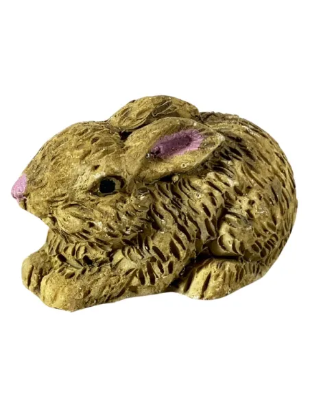 Set 4 conigli marroni in resina per statue da 20-30 cm