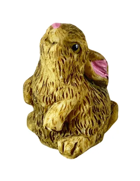 Set 4 conigli marroni in resina per statue da 20-30 cm