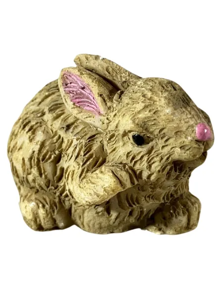 Set 4 conigli marroni in resina per statue da 20-30 cm