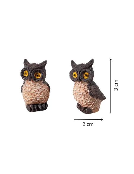 Set 2 gufi in resina per statue da 30 cm