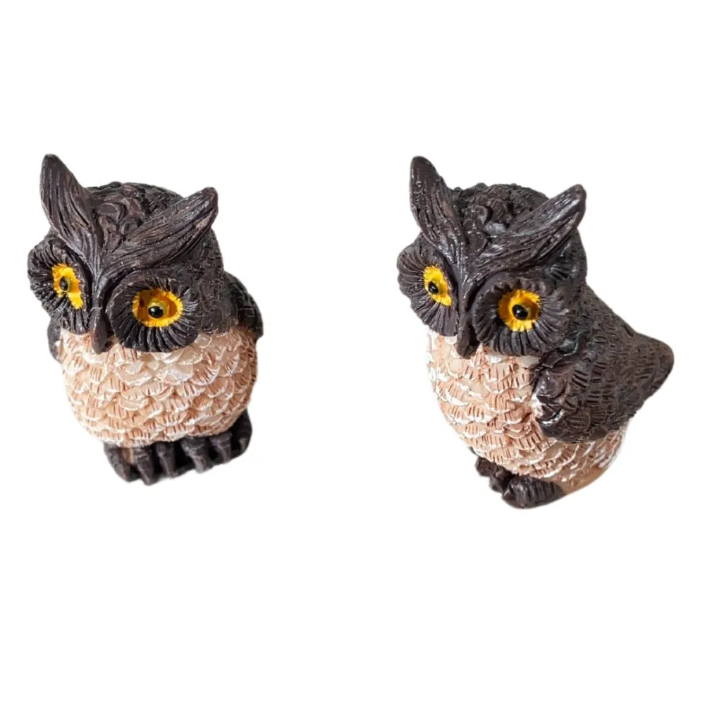 Set of Two Resin Owls for 30 cm Nativity Figures