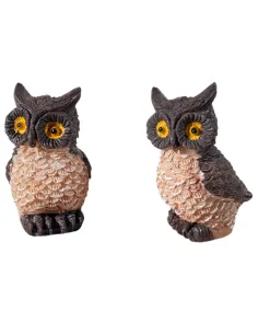 Set 2 gufi in resina per statue da 30 cm