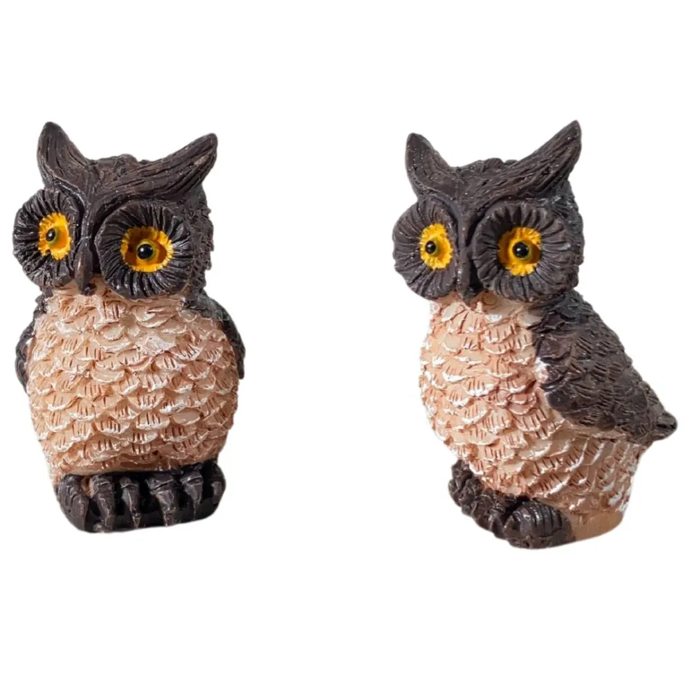 Set of Two Resin Owls for 30 cm Nativity Figures