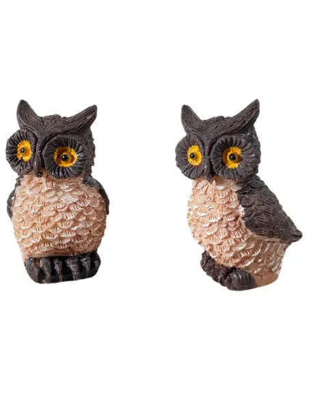 Set 2 gufi in resina per statue da 30 cm