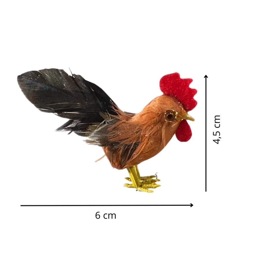 Rooster with Real Feathers for 20 cm Nativity Figures