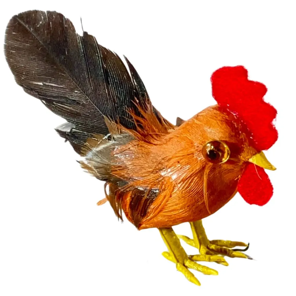 Rooster with Real Feathers for 20 cm Nativity Figures