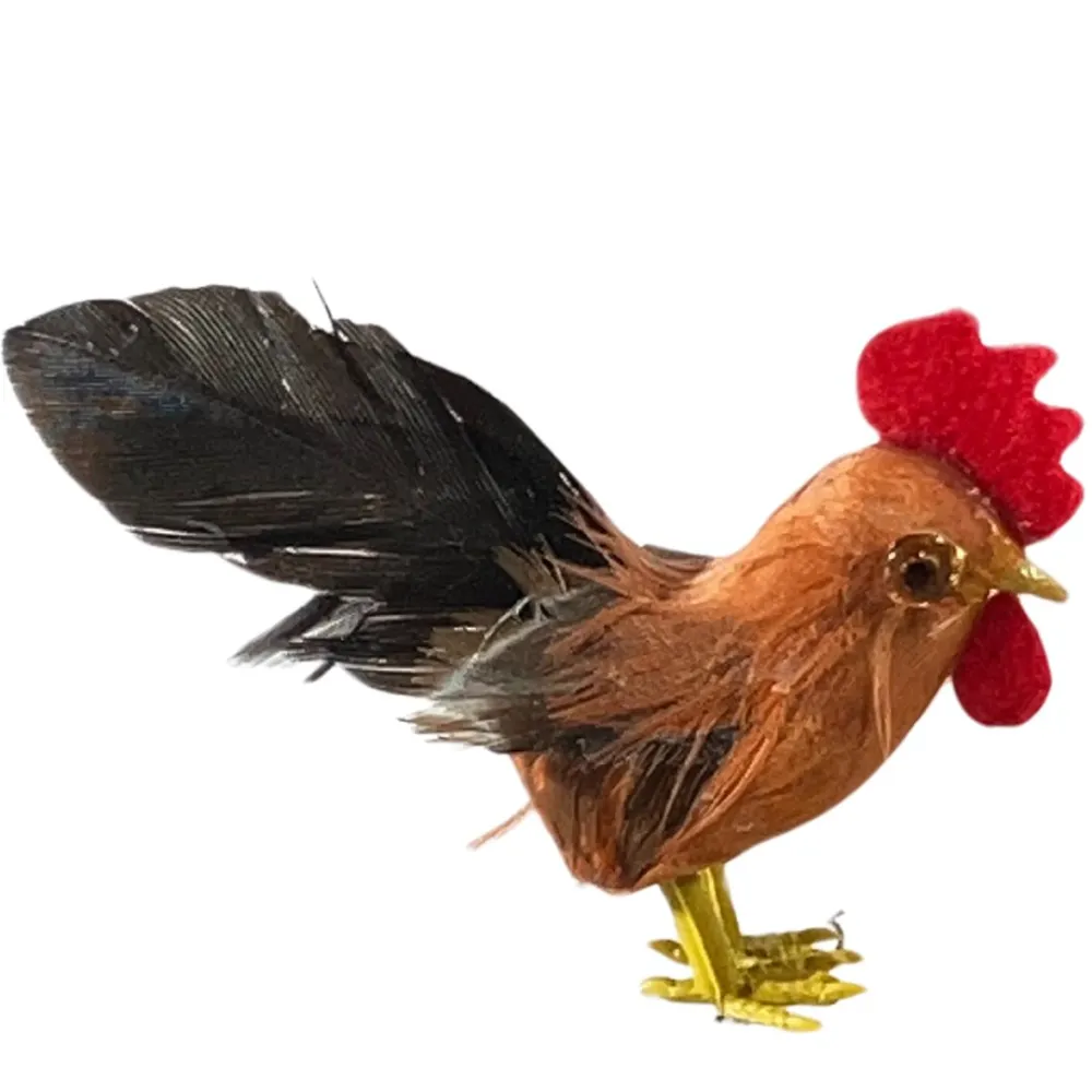 Rooster with Real Feathers for 20 cm Nativity Figures