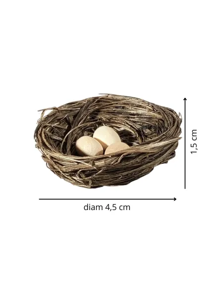 Nido con 3 uova per statue da 20-25 cm