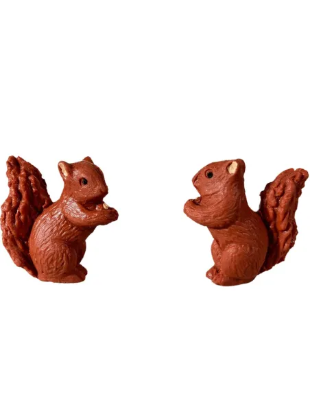 Set 2 scoiattoli in pvc per statue da 20-30 cm