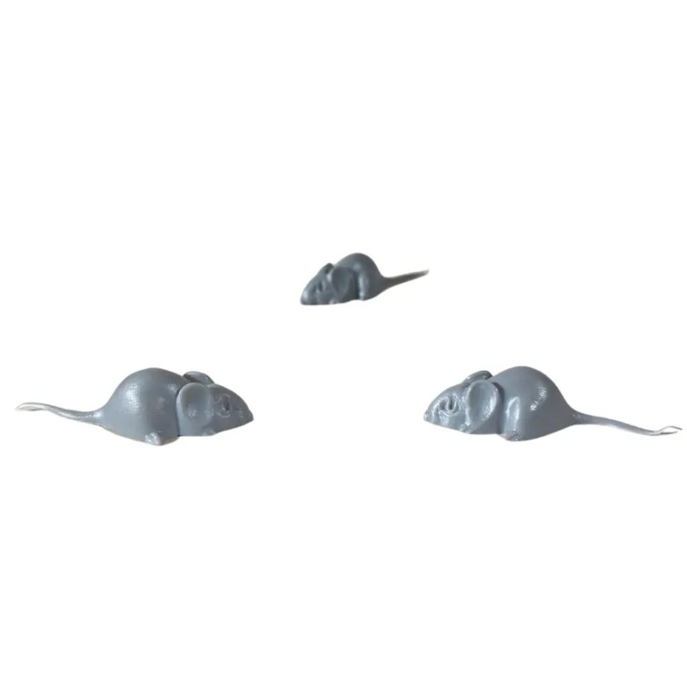 Set of Three PVC Mice for 25–30 cm Nativity Figures