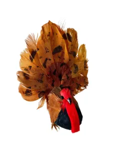 Tacchino con piume vere per statue da 25-30 cm