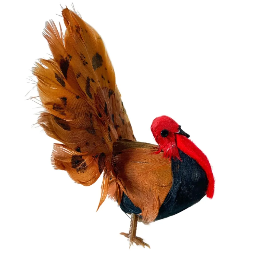 Turkey with Real Feathers for 25–30 cm Nativity Figures