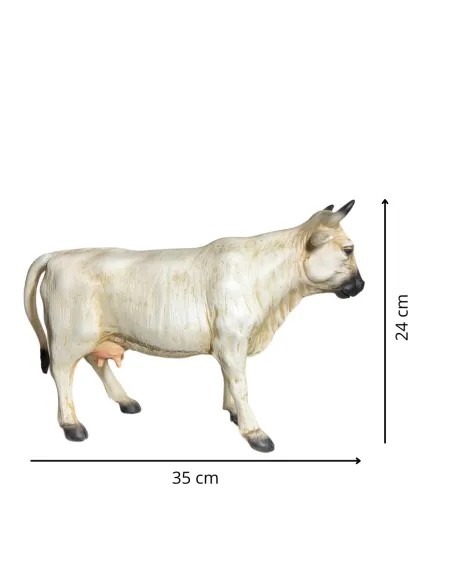 White Resin Cow for 25–30 cm Nativity Figures