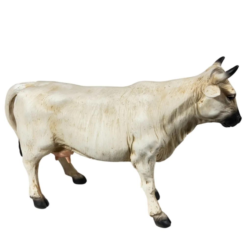 White Resin Cow for 25–30 cm Nativity Figures