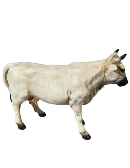 White Resin Cow for 25–30 cm Nativity Figures