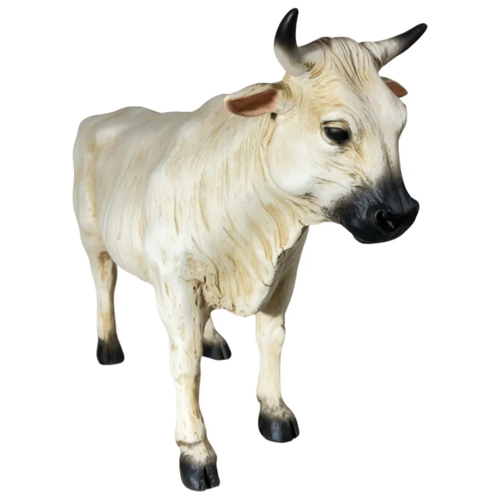 White Resin Cow for 25–30 cm Nativity Figures