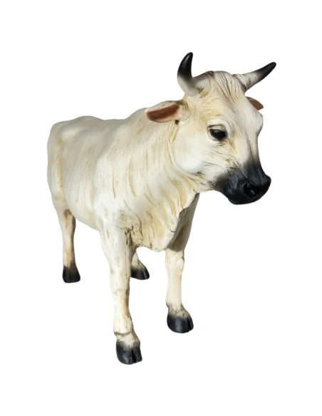 White Resin Cow for 25–30 cm Nativity Figures