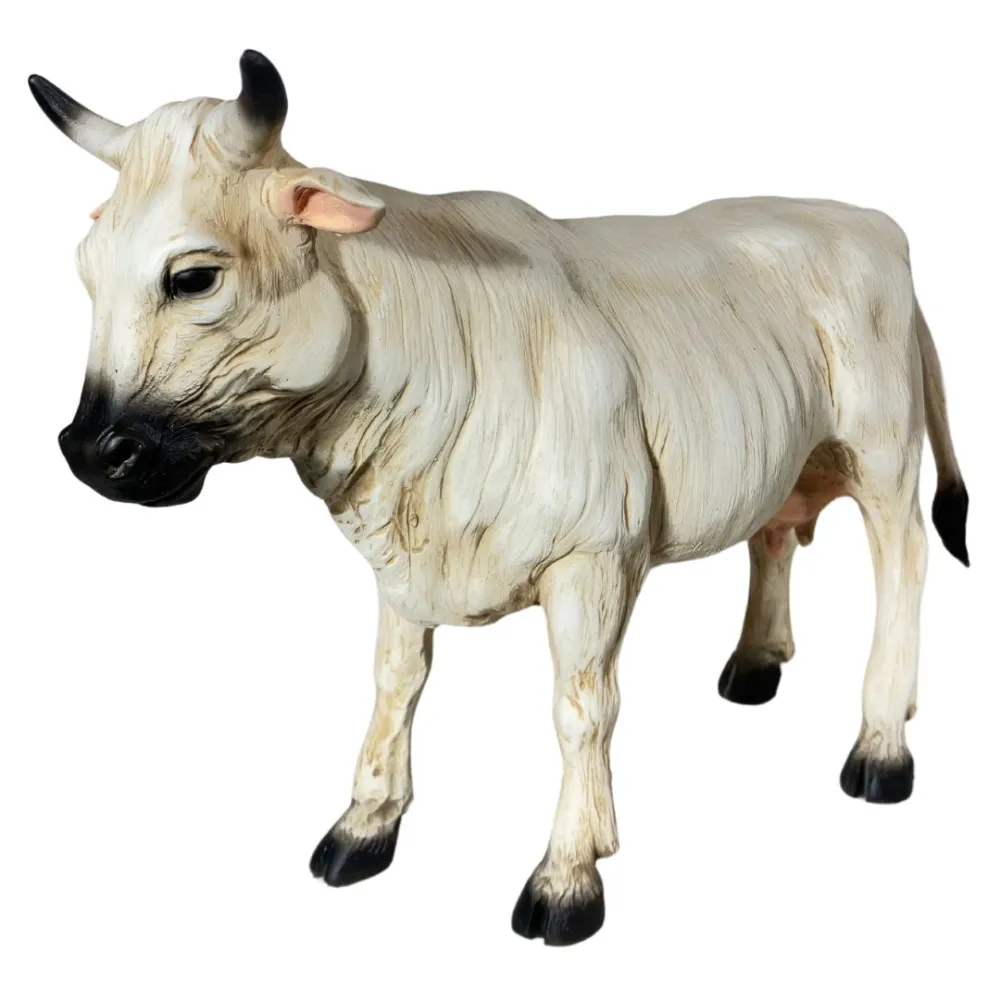 White Resin Cow for 25–30 cm Nativity Figures