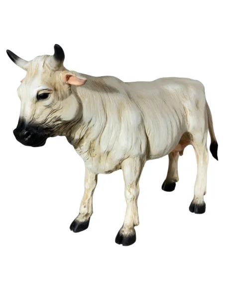 White Resin Cow for 25–30 cm Nativity Figures