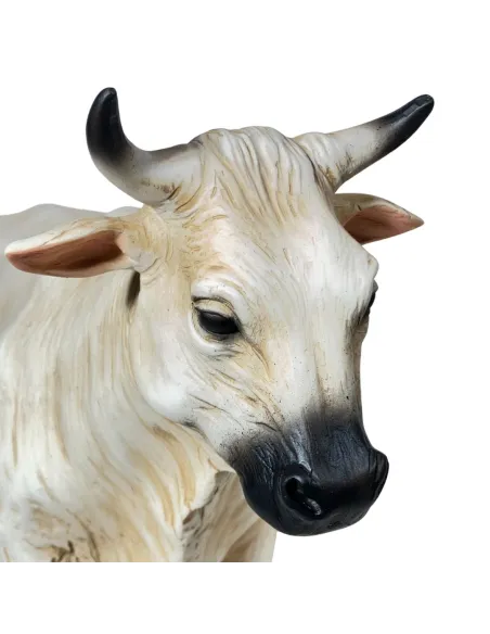 White Resin Cow for 25–30 cm Nativity Figures