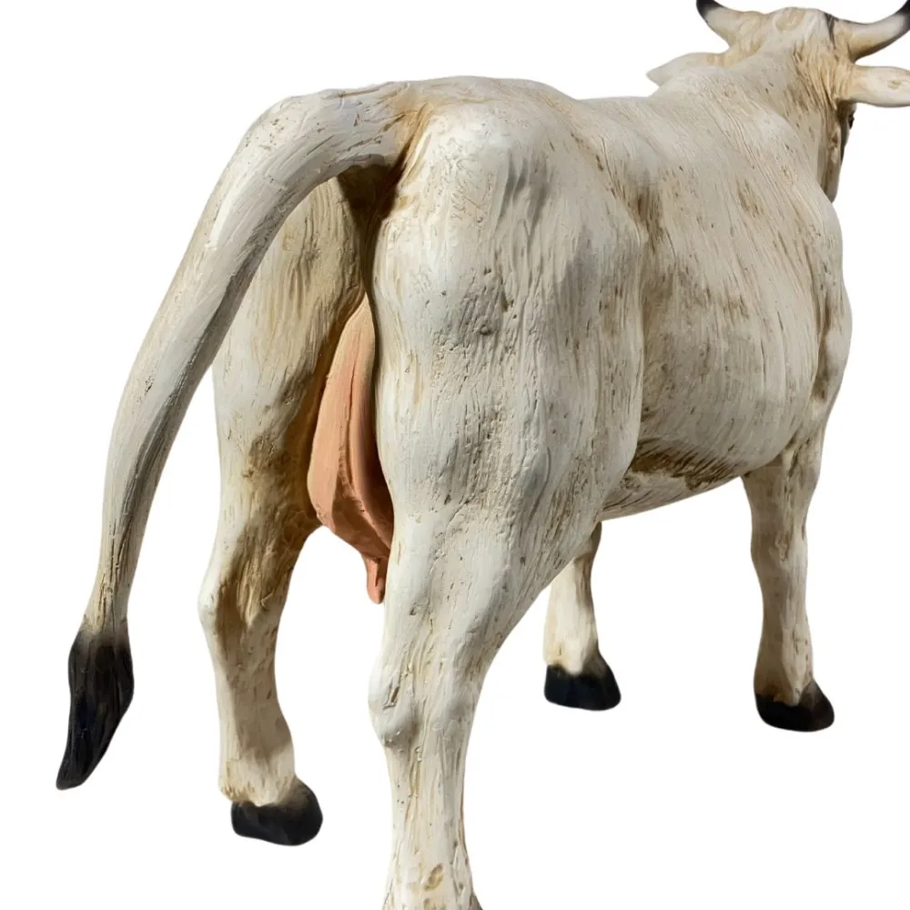 White Resin Cow for 25–30 cm Nativity Figures