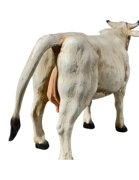 White Resin Cow for 25–30 cm Nativity Figures