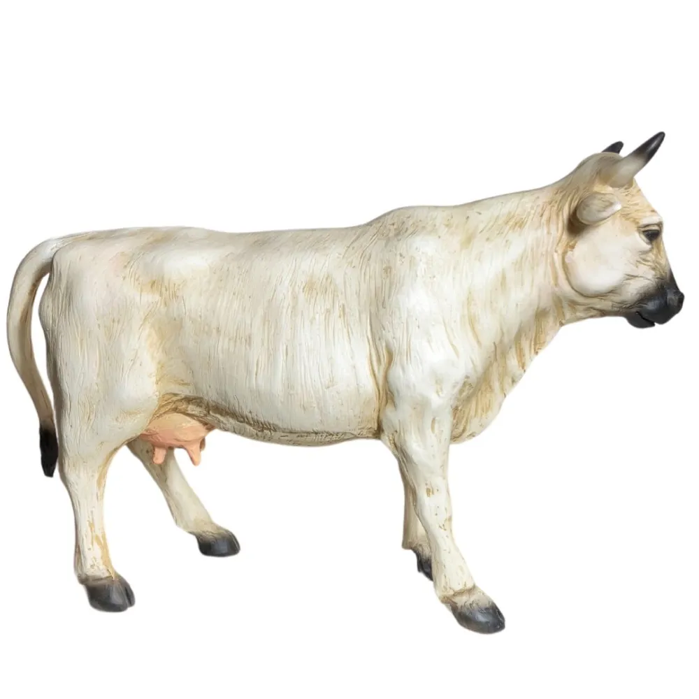White Resin Cow for 25–30 cm Nativity Figures