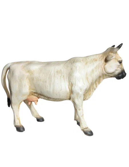 White Resin Cow for 25–30 cm Nativity Figures