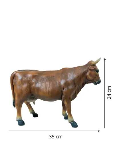 Mucca marrone in resina per statue da 25-30 cm