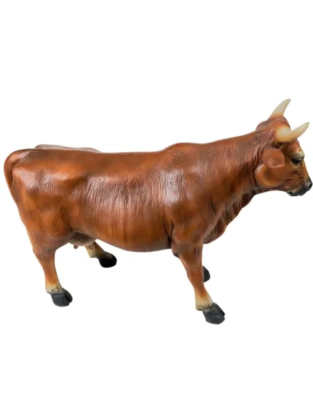 Mucca marrone in resina per statue da 25-30 cm