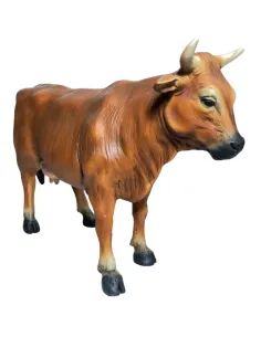 Brown Resin Cow for 25–30 cm Nativity Figures