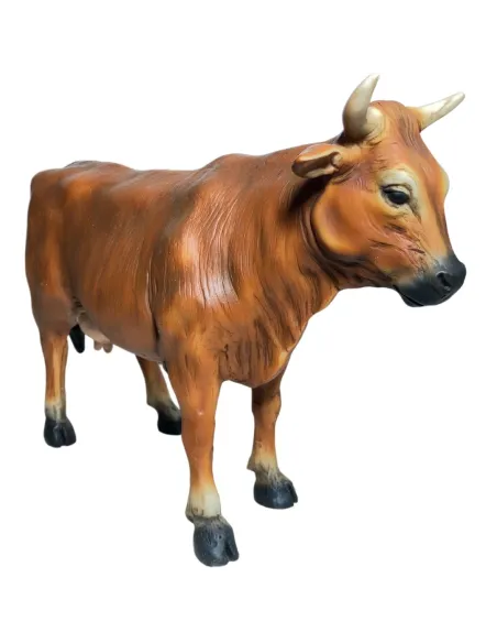 Mucca marrone in resina per statue da 25-30 cm