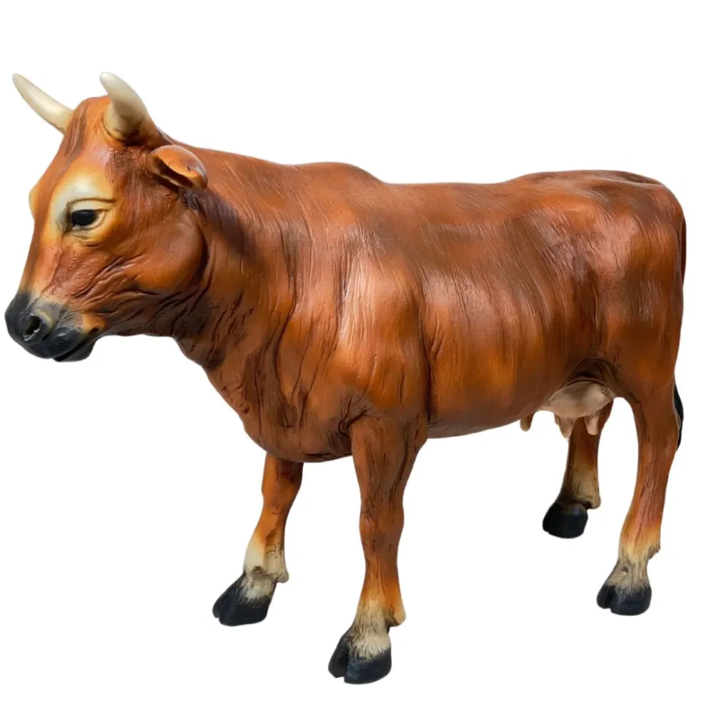 Brown Resin Cow for 25–30 cm Nativity Figures