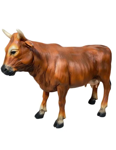 Mucca marrone in resina per statue da 25-30 cm
