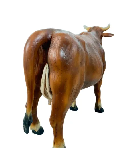 Mucca marrone in resina per statue da 25-30 cm
