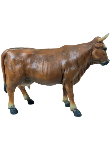 Mucca marrone in resina per statue da 25-30 cm