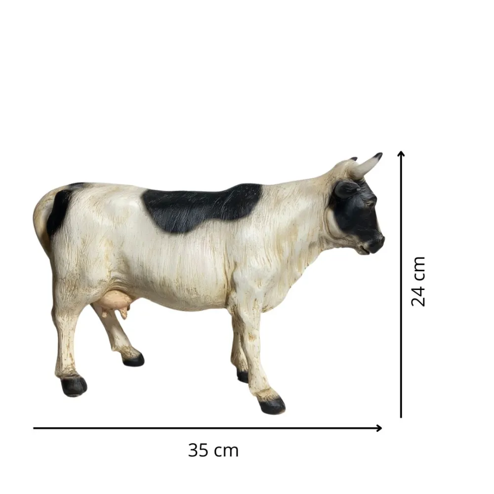 Spotted Resin Cow for 25–30 cm Nativity Figures