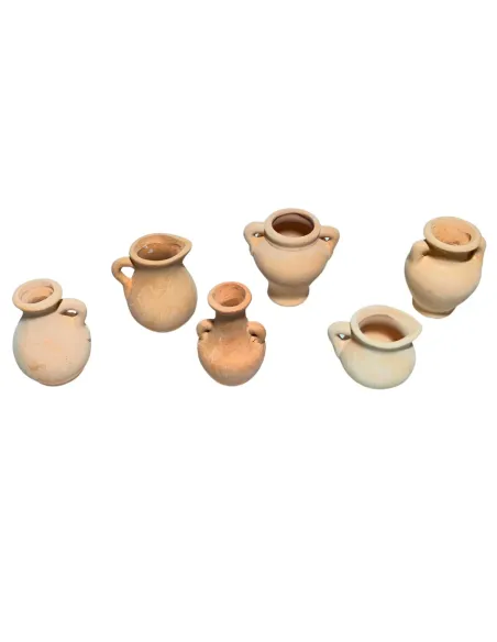 Set of 6 Terracotta Amphorae for 25–30 cm Nativity Figures